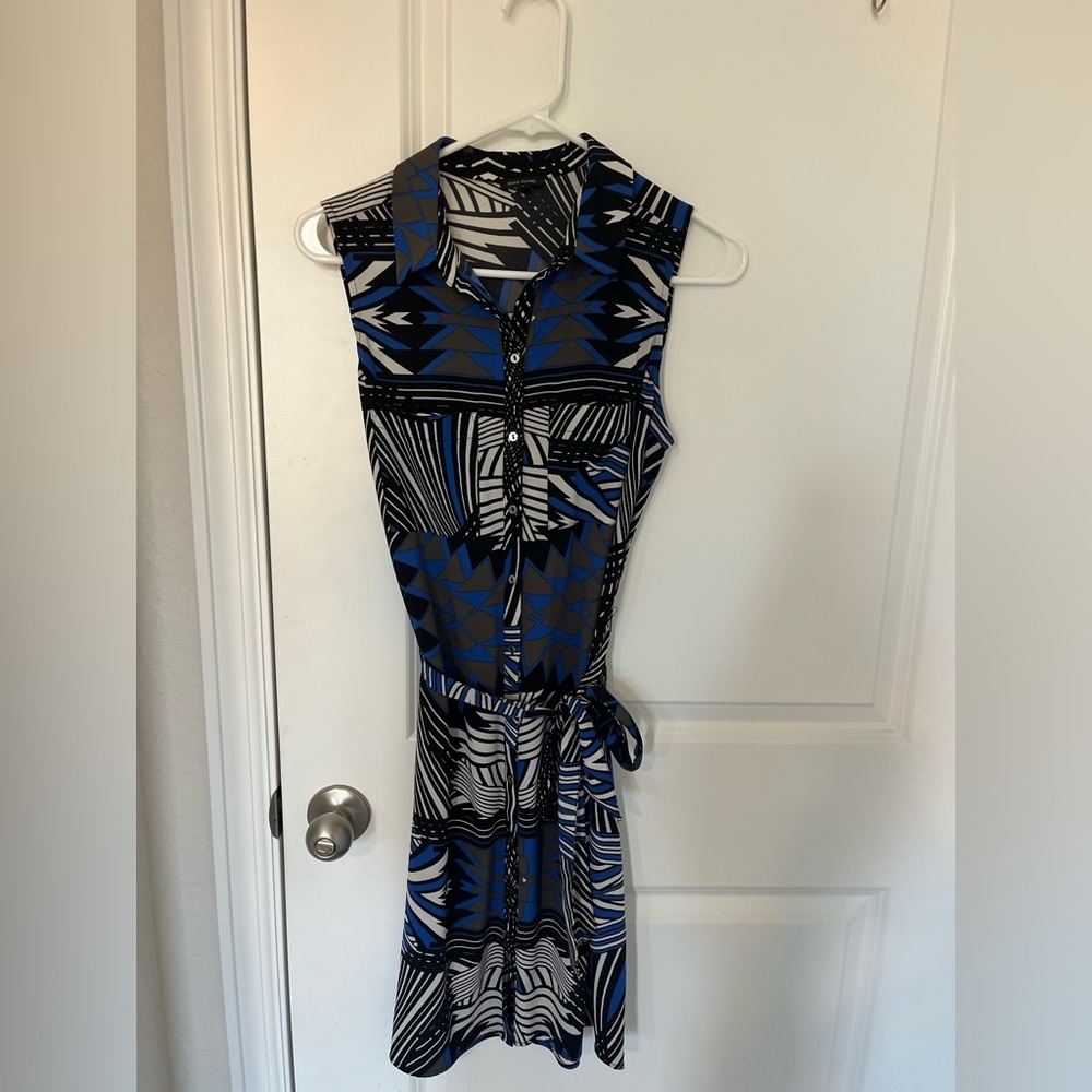 River Island Monochrome and Blue Graphic dress​